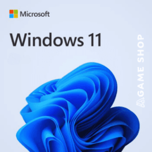 a blue swirly object on a white background of windows 11